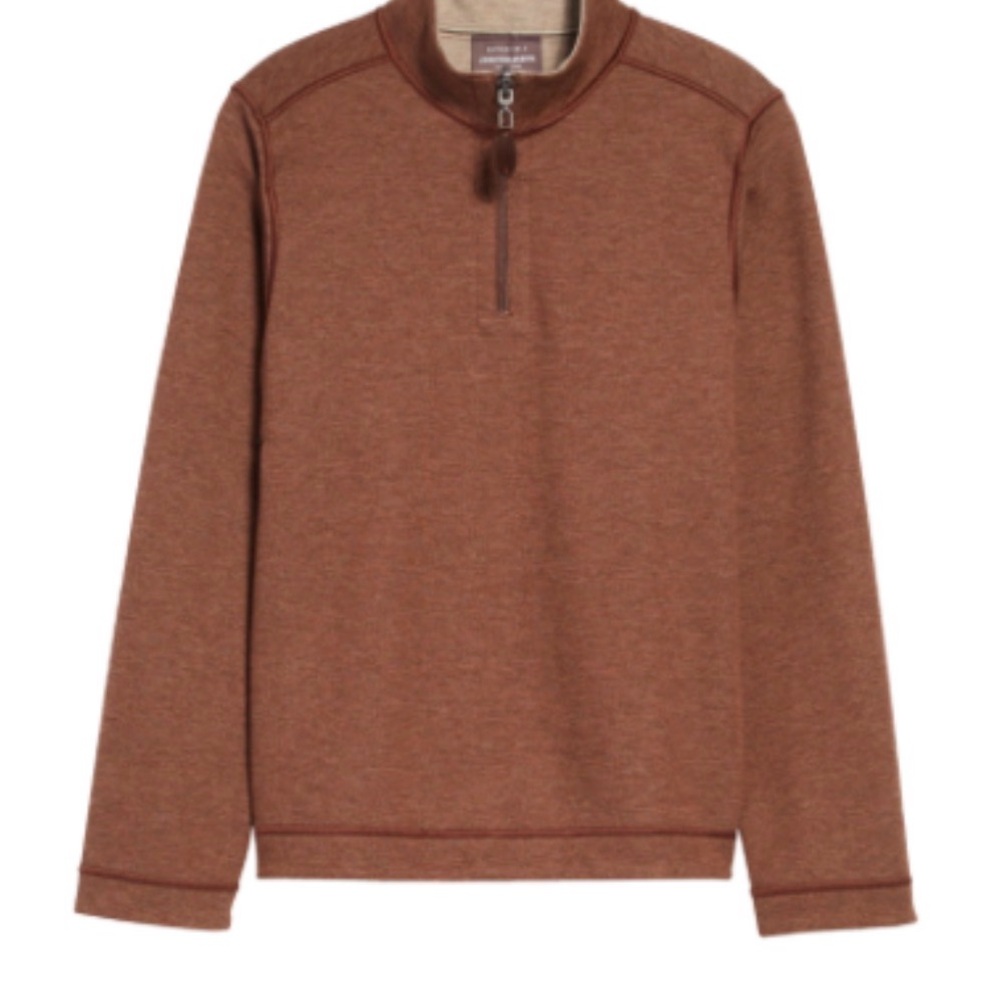 Johnston & Murphy Kids Reversible Solid Quarter Zip Pullover